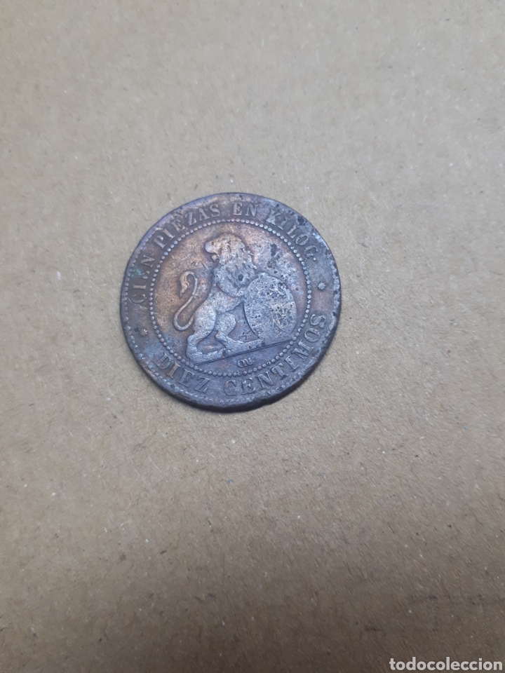 Monedas de Espa&ntilde;a: Moneda 10 c&eacute;ntimos a&ntilde;o 1870 - Foto 2