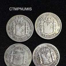 Monedas de España: 5 ANTIGUAS MONEDAS EN PLATA-I REPUBLICA-ALFONSO XII-BUEN ESTADO