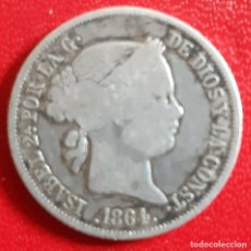 Monedas de España: 40 CTS DE ESCUDO DE ISABEL II DE 1864-RARA. Lote 313149973