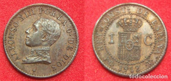Monedas de Espa&ntilde;a: Moneda de Alfonso XIII 1 c&eacute;ntimo PCV 1912 *2 - SC - Foto 1