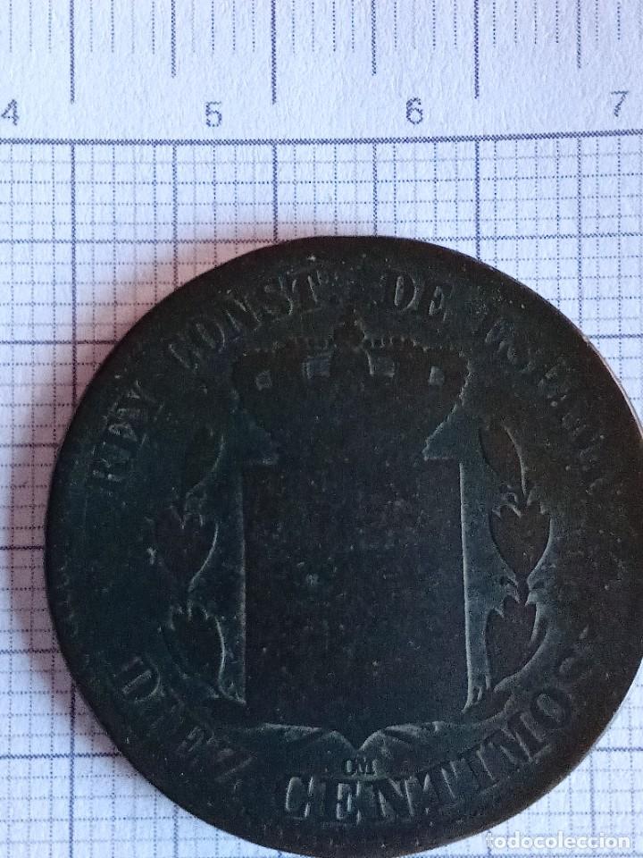 Monedas de Espa&ntilde;a: Moneda Alfonso XII, 1878, 10 c&eacute;ntimos,OM - Foto 2