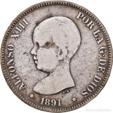 Monedas de España: [#972519] MONEDA, ESPAÑA, ALFONSO XIII, 5 PESETAS, 1891, MADRID, BC+, PLATA, KM:689. Lote 314272438