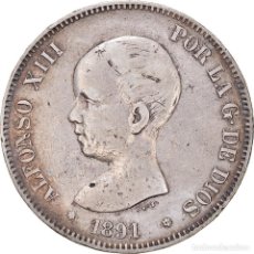 Monedas de España: [#972518] MONEDA, ESPAÑA, ALFONSO XIII, 5 PESETAS, 1891, MADRID, BC+, PLATA, KM:689. Lote 314273943