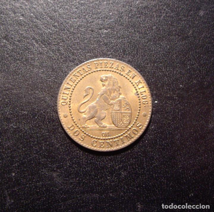Monedas de Espa&ntilde;a: 2 CENTIMOS 1870 - SIN CIRCULAR - FLOR DE CU&Ntilde;O - BRILLO TOTAL - Foto 2