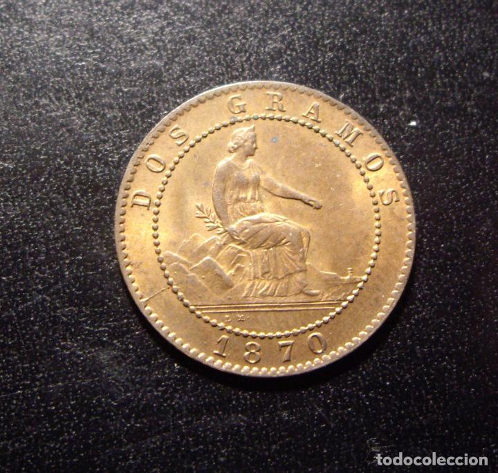 Monedas de Espa&ntilde;a: 2 CENTIMOS 1870 - SIN CIRCULAR - FLOR DE CU&Ntilde;O - BRILLO TOTAL - Foto 1