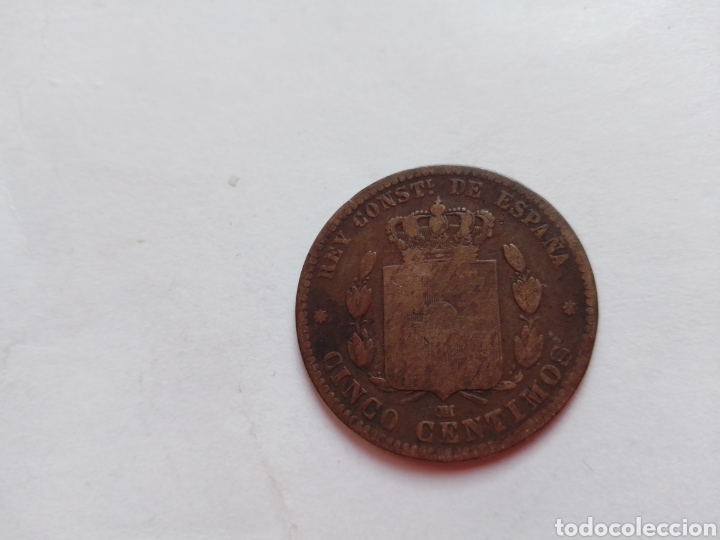 Monedas de Espa&ntilde;a: 5 centimos - alfonso XII 1878 - cinco - Foto 2