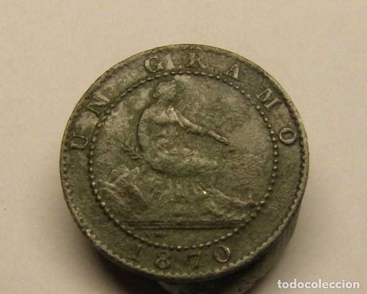 Monedas de Espa&ntilde;a: Moneda 1 c&eacute;ntimo, Gobierno provisional, a&ntilde;o 1870. - Foto 1