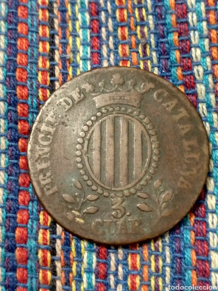 Monedas de Espa&ntilde;a: 3 CUARTOS 1846 CATALU&Ntilde;A ISABEL II - Foto 2