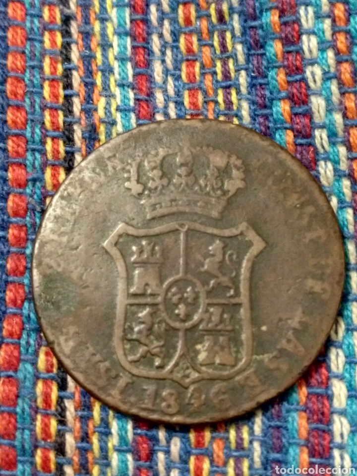 Monedas de Espa&ntilde;a: 3 CUARTOS 1846 CATALU&Ntilde;A ISABEL II - Foto 1