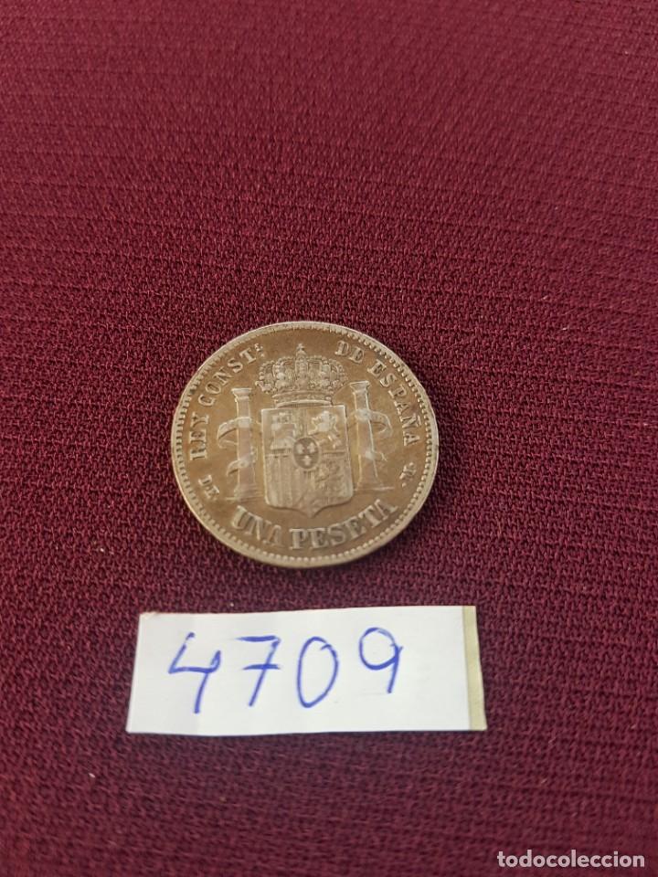 Monedas de Espa&ntilde;a: Alfonso XII. Una peseta 1876 - Foto 2