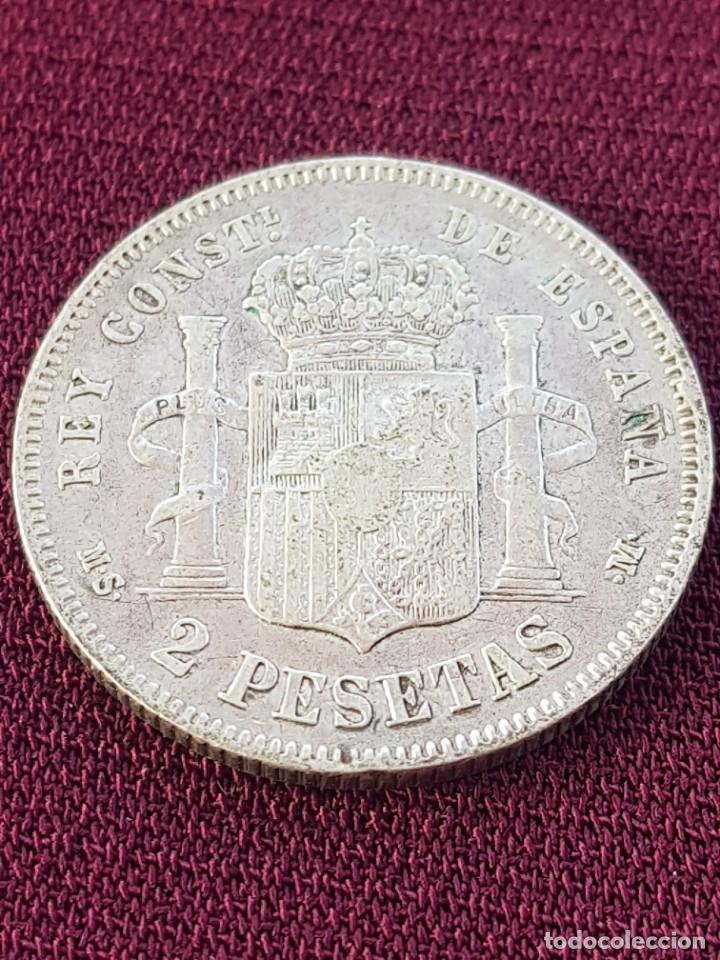 Monedas de Espa&ntilde;a: Alfonso XII. Dos pesetas 1883 - Foto 4