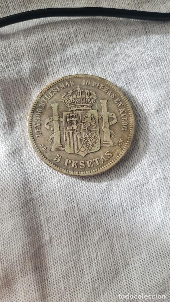 Monedas de Espa&ntilde;a: 5 Pesetas de Amadeo I - Foto 2
