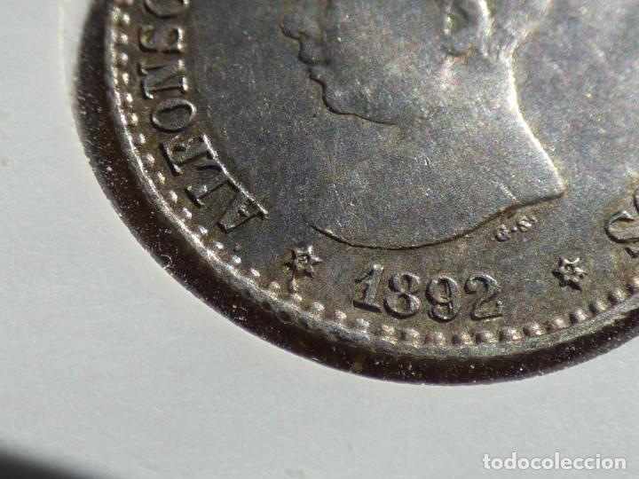 Monedas de Espa&ntilde;a: 50 C&Eacute;NTIMOS DE 1892, ESTRELLAS CON ERROR *2 *2. RARA