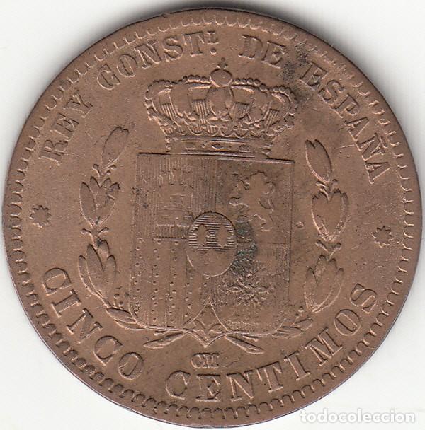Monedas de Espa&ntilde;a: ALFONSO XII: 5 CENTIMOS 1879 - 1 - Foto 2