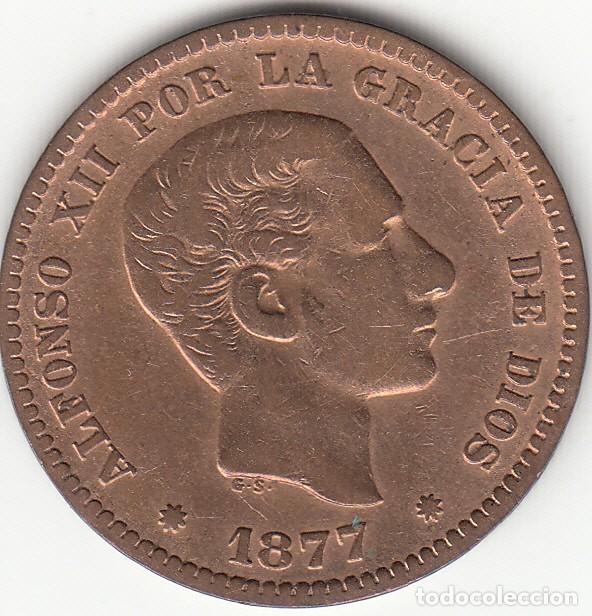 Monedas de Espa&ntilde;a: ALFONSO XII: 5 CENTIMOS 1877 - 2 - Foto 1