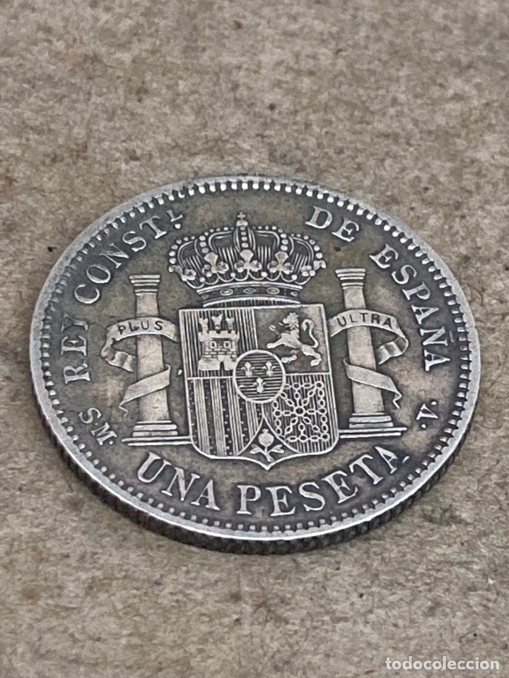 Monedas de Espa&ntilde;a: Moneda de plata Una peseta 1904 - Foto 2