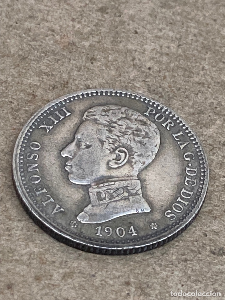 Monedas de Espa&ntilde;a: Moneda de plata Una peseta 1904 - Foto 1