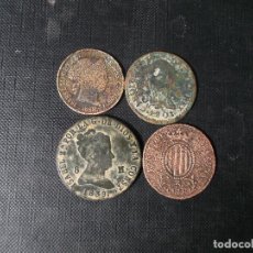 Monedas de España: CONJUNTO DE 4 MONEDAS 1800 DIVERSOS REYES DE CARLOS III A ISABEL II. Lote 322462513