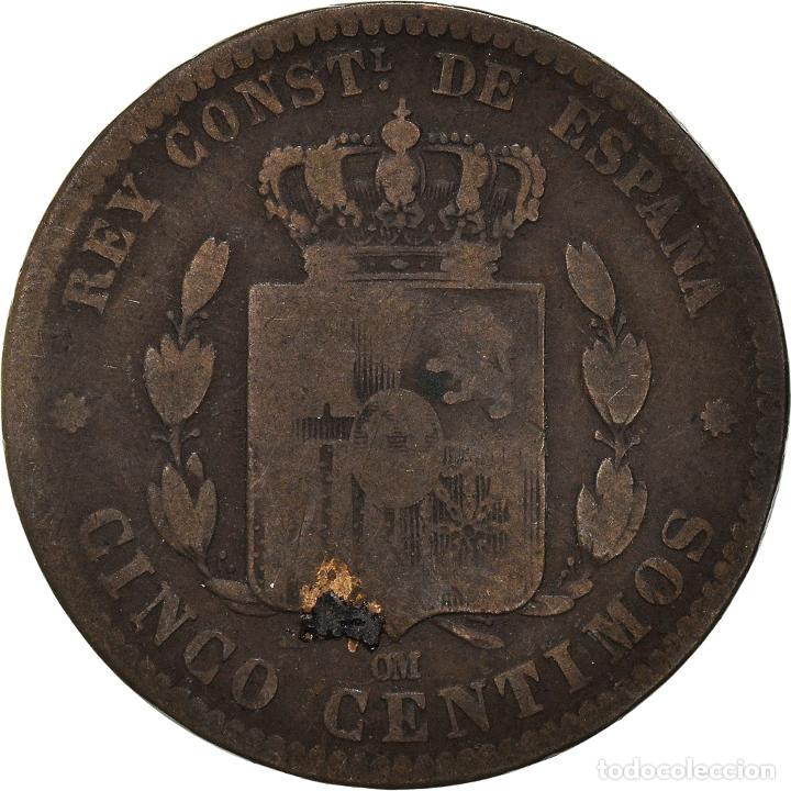 Monedas de Espa&ntilde;a: [#966261] Moneda, Espa&ntilde;a, 5 Centimos, 1877 - Foto 2