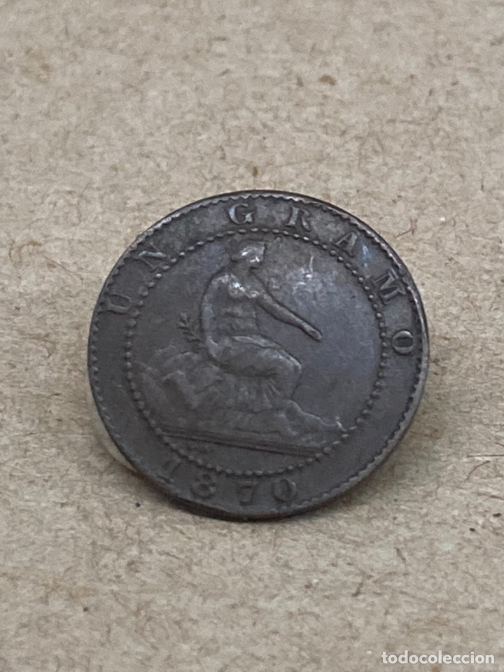 Monedas de Espa&ntilde;a: Moneda un c&eacute;ntimo 1870 - Foto 2