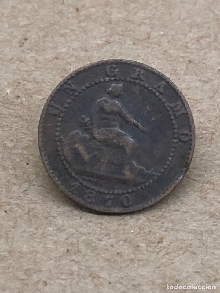 Monedas de Espa&ntilde;a: Moneda de un c&eacute;ntimo 1870 - Foto 2