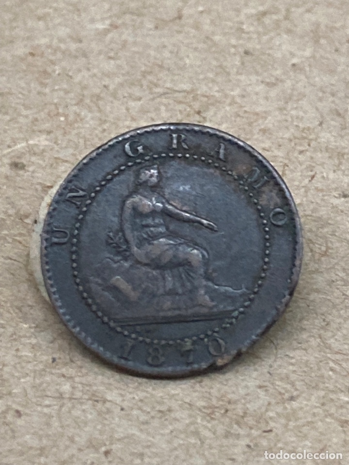 Monedas de Espa&ntilde;a: Moneda de un c&eacute;ntimo 1870 - Foto 2