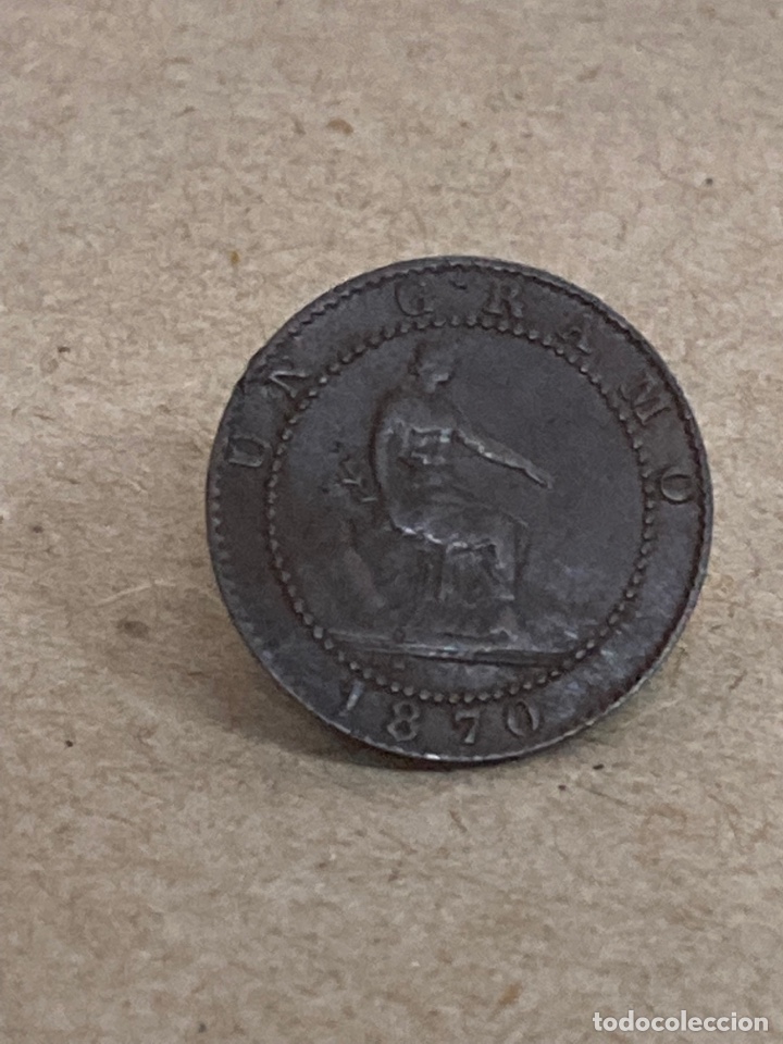 Monedas de Espa&ntilde;a: Moneda de un c&eacute;ntimo 1870 - Foto 2