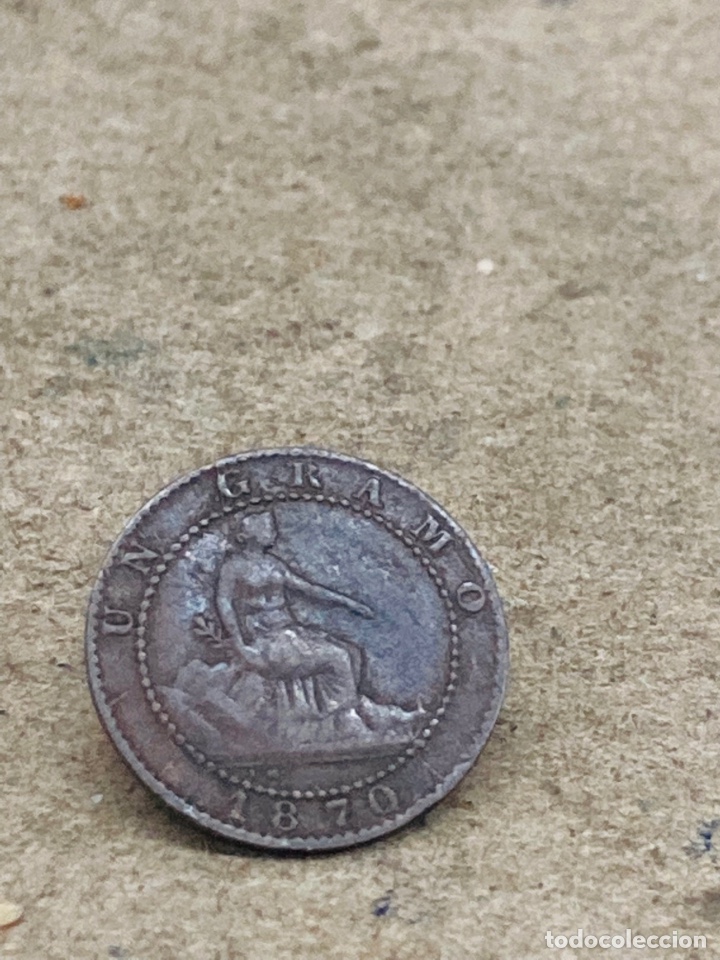 Monedas de Espa&ntilde;a: Moneda un c&eacute;ntimo 1870 - Foto 2