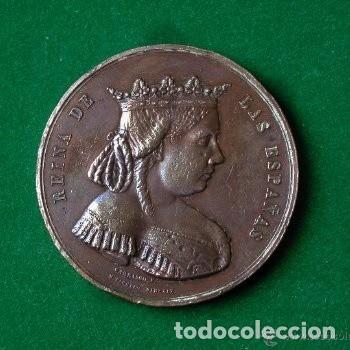 Monnaies d'Espagne: ISABEL II. MEDALLA CESI&Oacute;N DEL PATRIMONIO REAL. 18 FEBRERO 1865.