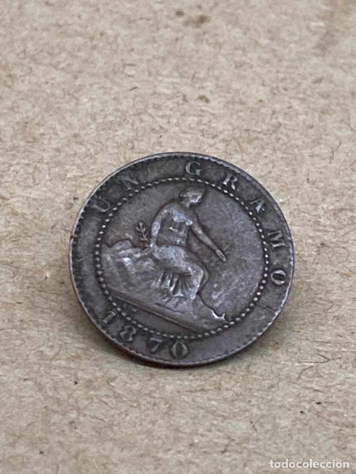 Monedas de Espa&ntilde;a: Moneda de un c&eacute;ntimo 1870 - Foto 2