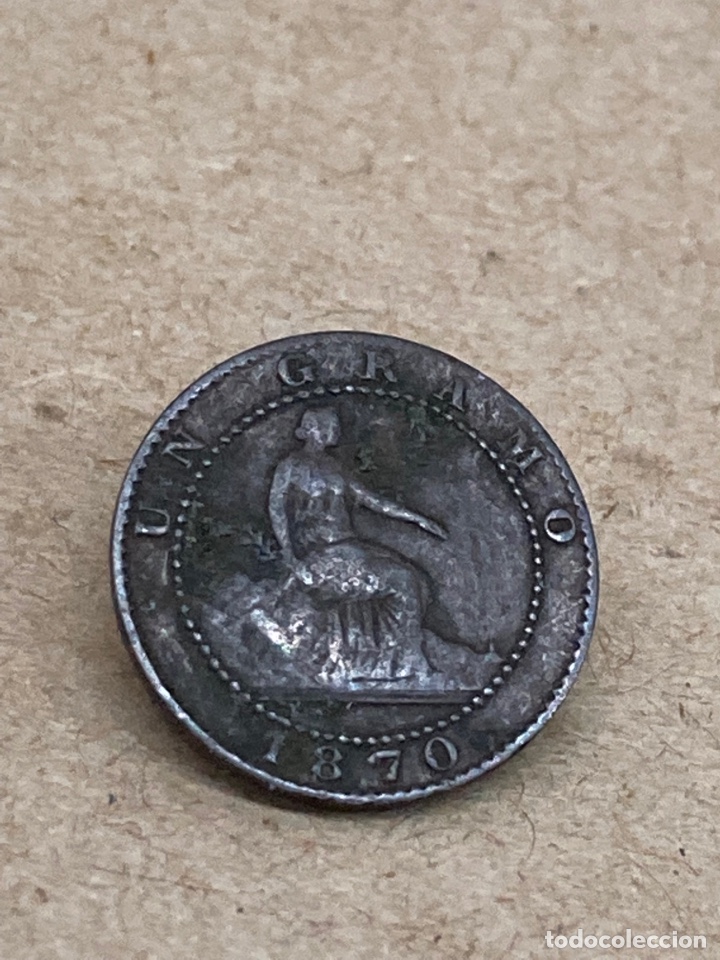 Monedas de Espa&ntilde;a: Moneda de un c&eacute;ntimo 1870 - Foto 2