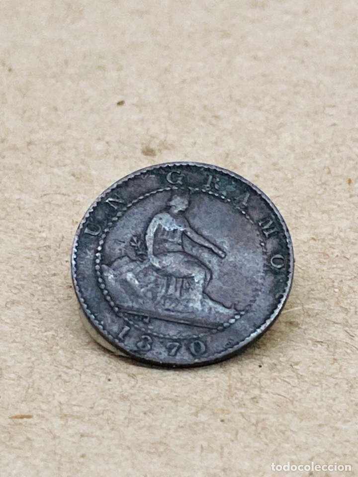 Monedas de Espa&ntilde;a: Moneda de un c&eacute;ntimo 1870 - Foto 2