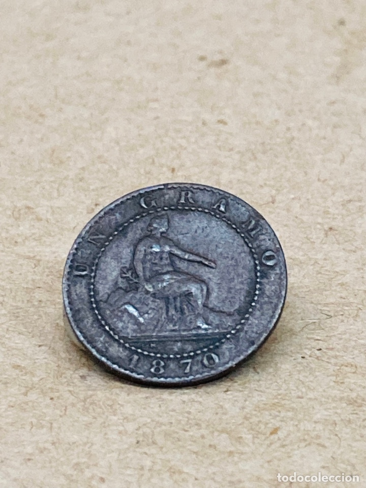 Monedas de Espa&ntilde;a: Moneda de un c&eacute;ntimo 1870 - Foto 2