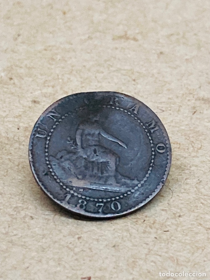 Monedas de Espa&ntilde;a: Moneda de un c&eacute;ntimo 1870 - Foto 2
