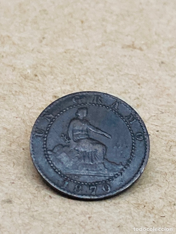 Monedas de Espa&ntilde;a: Moneda de un c&eacute;ntimo 1870 - Foto 2