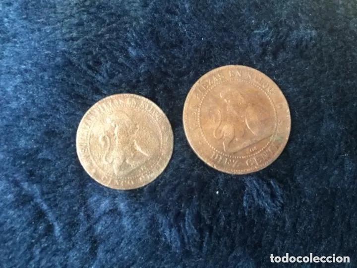 Monedas de Espa&ntilde;a: LOTE DOS MONEDAS 5 y 10 C&Eacute;NTIMOS 1870 - Foto 2