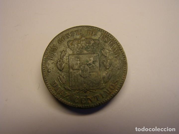 Monedas de Espa&ntilde;a: Moneda de 10 c&eacute;ntimos, Alfonso XII, con error de cu&ntilde;o. A&ntilde;o 1878 - Foto 3