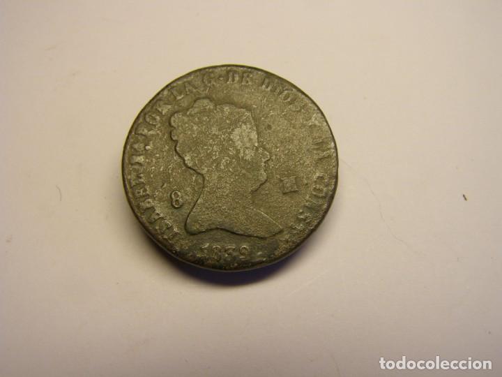 Monedas de Espa&ntilde;a: Moneda de 8 maraved&iacute;s, Isabel 2&ordf;, Segovia. A&ntilde;o 1839 - Foto 1