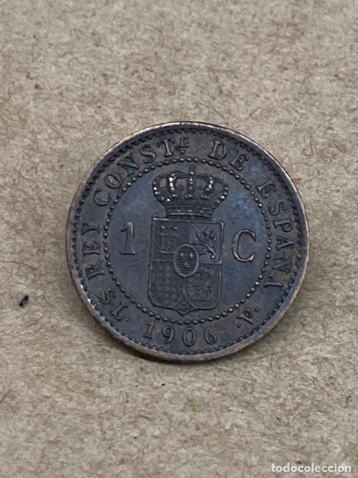 Monedas de Espa&ntilde;a: Moneda 1 c&eacute;ntimo 1906 - Foto 2