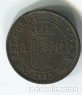 Monedas de Espa&ntilde;a: Espa&ntilde;a. Alfonso XIII, 1 c&eacute;ntimo de 1913 - Foto 2