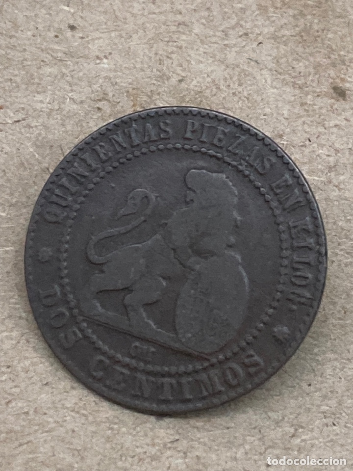 Monedas de Espa&ntilde;a: Moneda dos c&eacute;ntimos 1870 - Foto 2