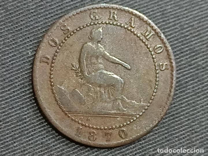 Monedas de Espa&ntilde;a: Espa&ntilde;a , 2 centimos 1870 , Gobierno Provisional, 27049 - Foto 2