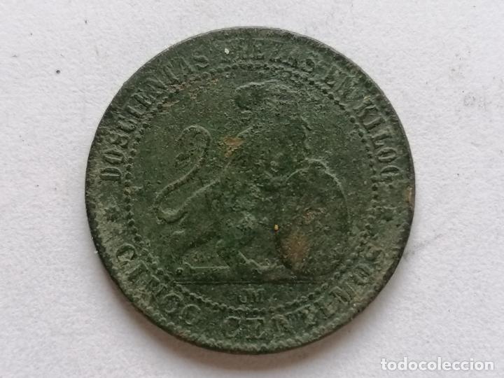 Monedas de Espa&ntilde;a: MONEDA CINCO CENTIMOS, GOBIERNO PROVISIONAL 1870, COBRE - Foto 2