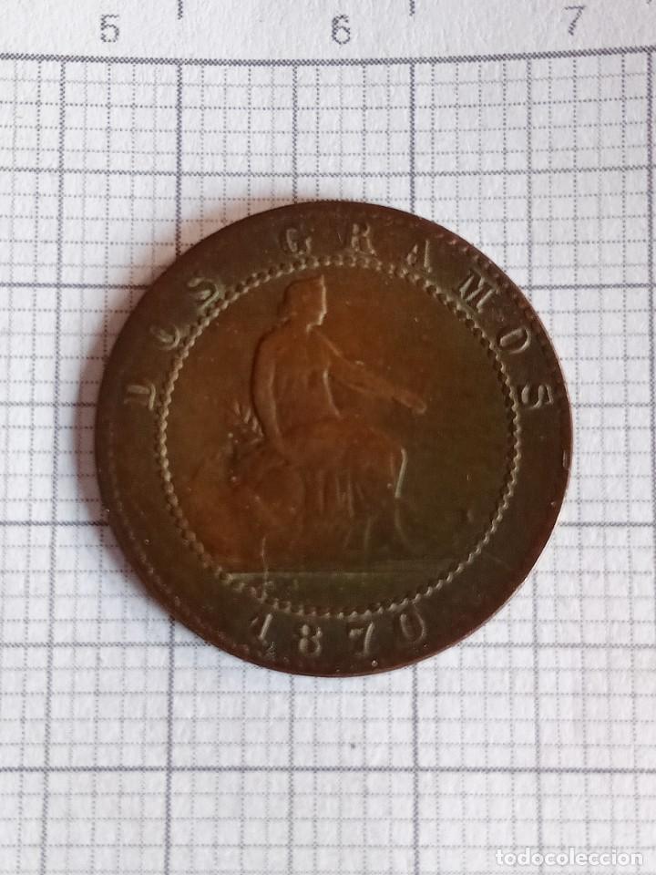 Monedas de Espa&ntilde;a: Moneda 2 c&eacute;ntimo, 1870, gobierno provisional,primera Rep&uacute;blica - Foto 2