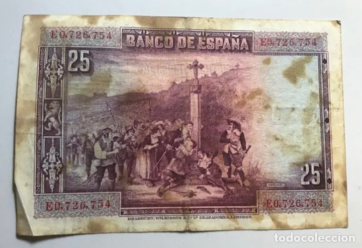 Monedas de Espa&ntilde;a: BILLETE 25 pesetas. A&Ntilde;O 1928 - Foto 2