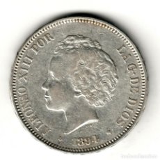 Monedas de España: ESPAÑA: 5 PESETAS PLATA 1894 *18 *94* REY ALFONSO XIII - MUY BONITO DURO