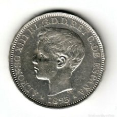 Monedas de España: REY ESPAÑA ALFONSO XIII 1 PESO = 5 PESETAS PLATA 1895 ISLA DE PUERTO RICO