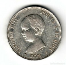 Monedas de España: ESPAÑA 5 PESETAS PLATA 1889 MP.M. *18 *89* ALFONSO XIII - MUY BONITO