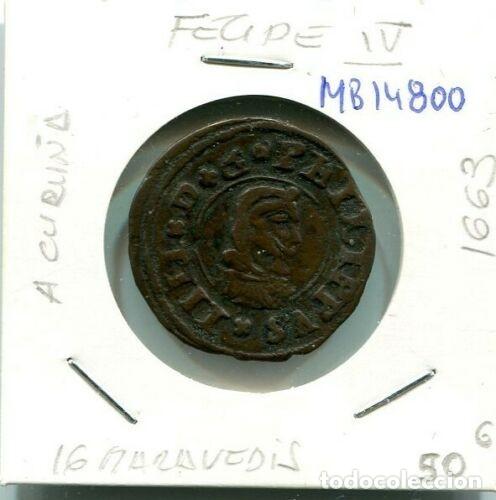 Monedas de Espa&ntilde;a: 16 MARAVEDIS FELIPE IV A&Ntilde;O 1663 A CORU&Ntilde;A ( MB14800 ) - Foto 1