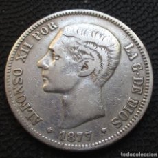 Monedas de España: 5 PESETAS 1877 DEM - ALFONSO XII -PLATA- REF.681. Lote 334341868